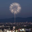 
夜空に咲く「白菊」。慰霊と鎮魂の思いが込められている＝２０２４年８月２日、長岡市
